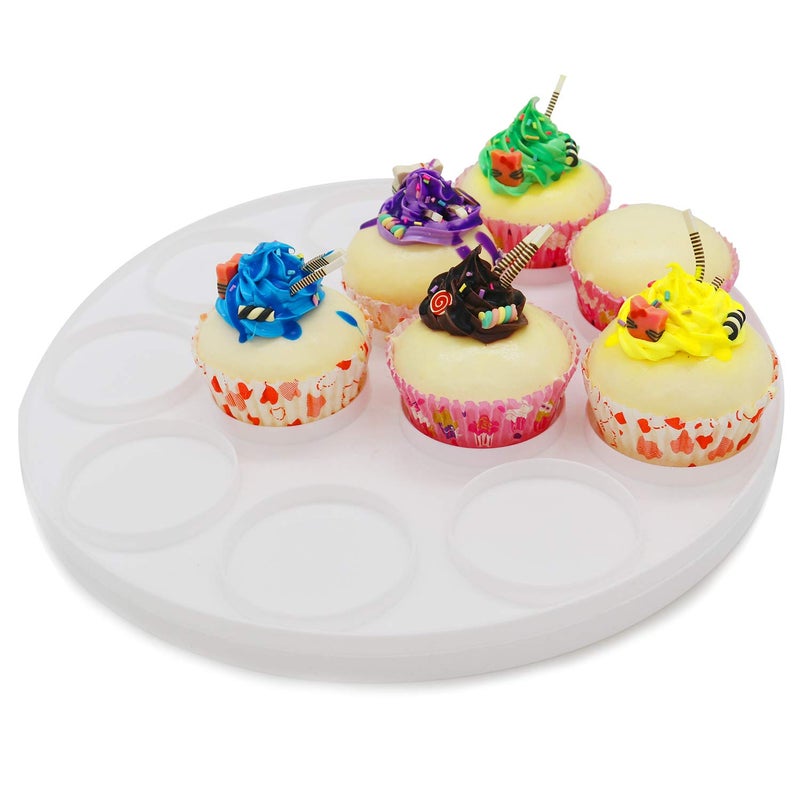 ATRDTO 10 Inch Portable Pie Carrier with Lid and Tray 3-In-1 Round Cupcake Container Egg Holder Muffin Tart Cookie Keeper Food (Green) - Image 5